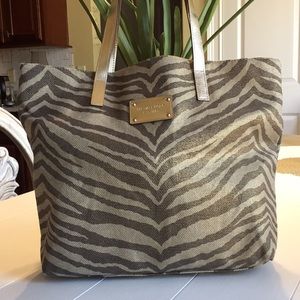 Brown zebra pattern tote